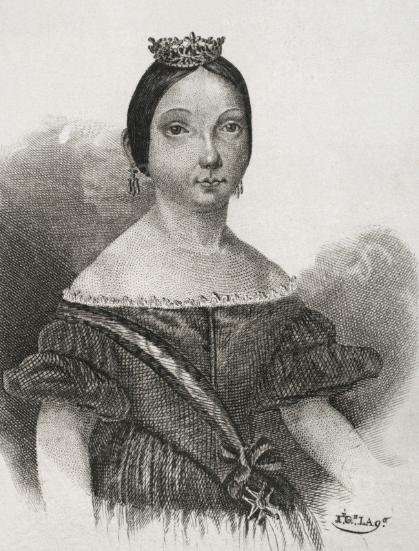 Isabella II (1830-1904), Queen of Spain (1833-1868), 1842.  Creator: Jose Gomez.