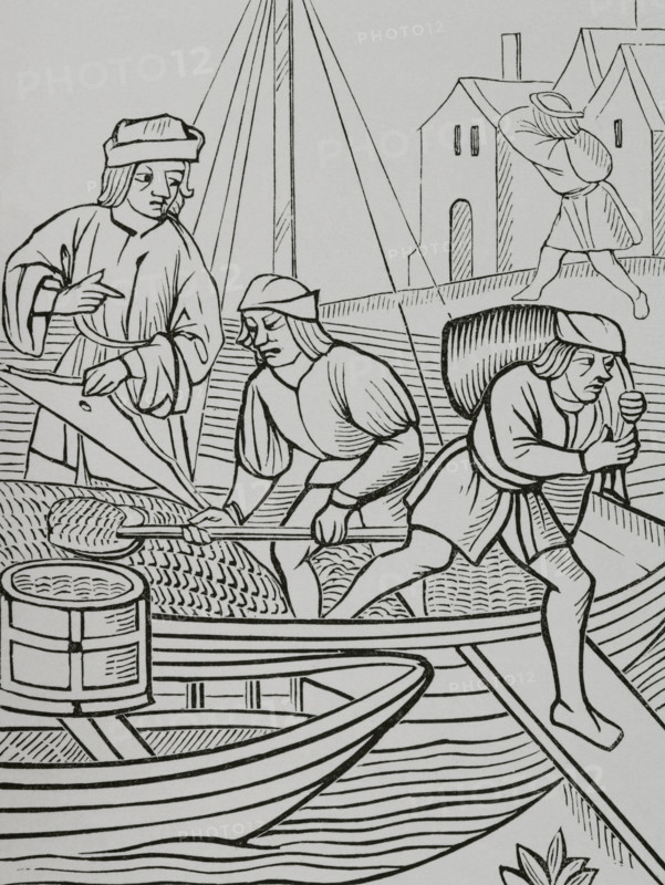 Measuring of salt, Paris, France, 1500, (1878). Creator: Unknown.