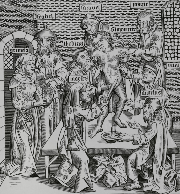 The Martyrdom of Simon of Trent, (1472-1475), Italian infant protagonist of a blood..., 1493 (1878). Creator: Unknown.