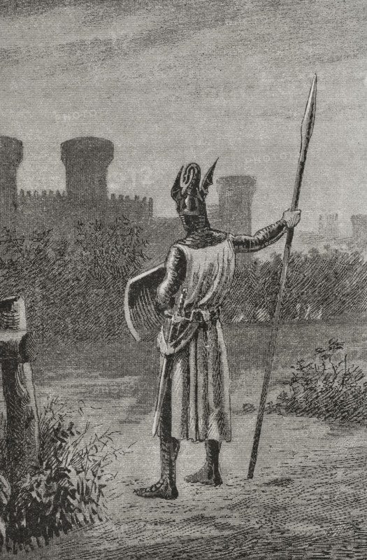 James I before the walls of Valencia, 1238, (1890). Creator: Unknown.