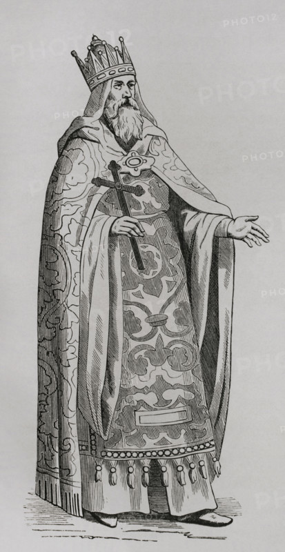 Prester John, legendary Christian ruler of the East, 1877.  Creator: Unknown.