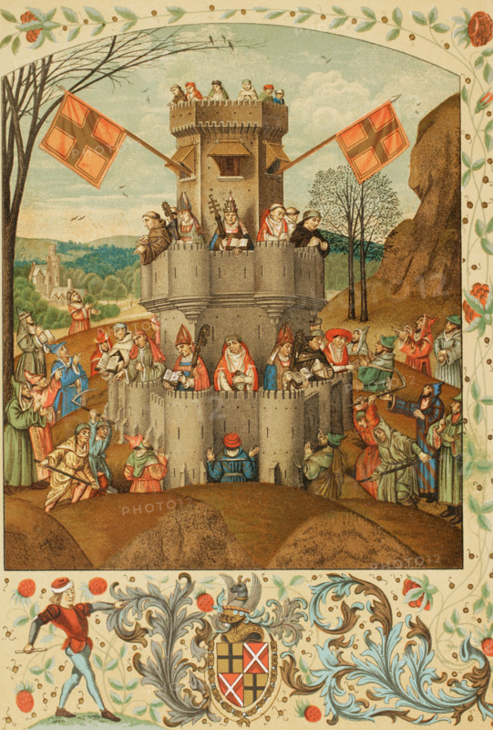 Representation of the Catholic Church as The Fortress of Faith, 1877.  Creator: Unknown.