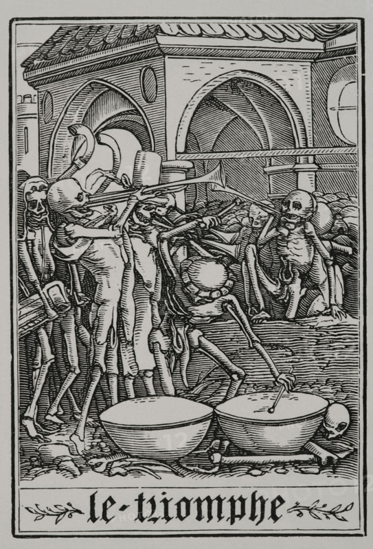 The Triumph - Bones of all the dead, 1538, (1877).  Creators: Unknown, Hans Holbein the Younger.