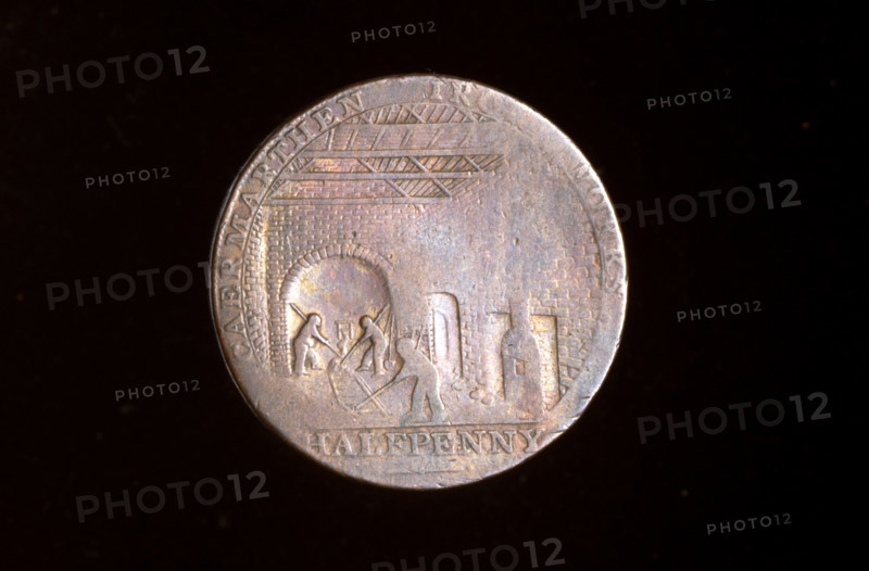18th century token: Carmarthen ironworks, 1792. Creator: John Gregory Hancock.