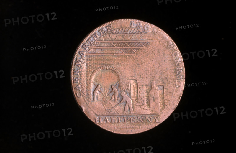 18th century token: Carmarthen ironworks, 1792. Creator: John Gregory Hancock.