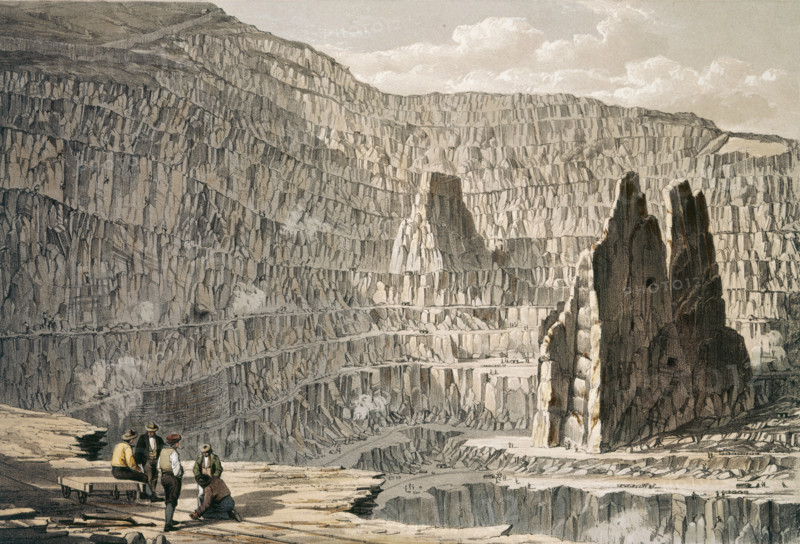 Penrhyn Slate Quarries, near Bangor, c1852. Creator: Alfred Sumners.