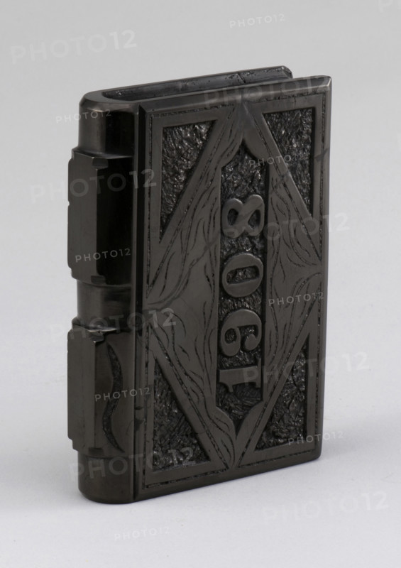 Coal carved in shape of a book, 1900s. Creator: F Jukes.