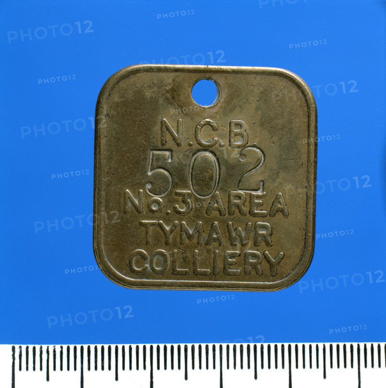 Tymawr Colliery, lamp check (brass), after 1947. Creator: Unknown.
