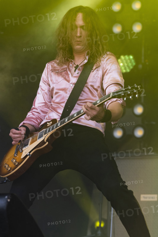The Darkness live at the Cornbury Music Festival, Great Tew Park, Oxfordshire, Jul 2022. Creator: Annapaola Marchesani.