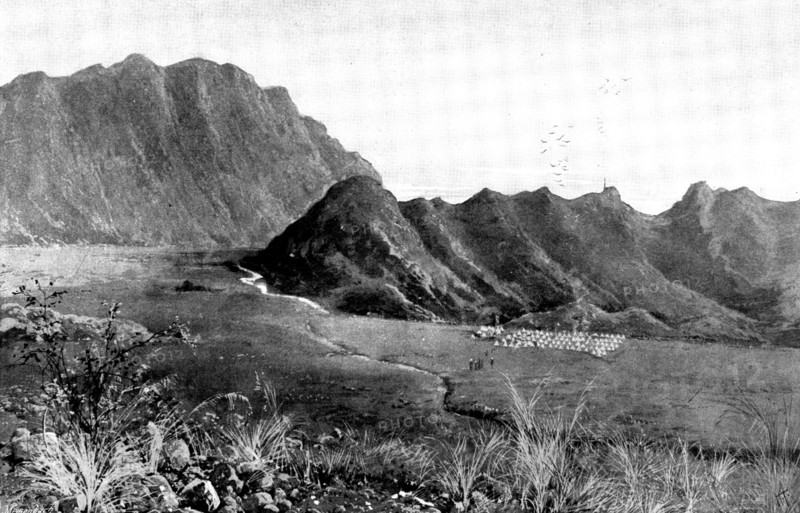 The War in Waziristan: Camp Wano attacked by Mahsud Waziris, November 3, 1894, (1895). Creator: George Meisenbach.