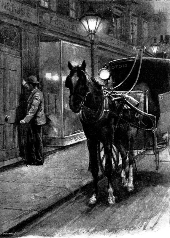 Eve's Ransom...He was about to ring the house-bell when the door opened..., 1895. Creator: George Meisenbach.