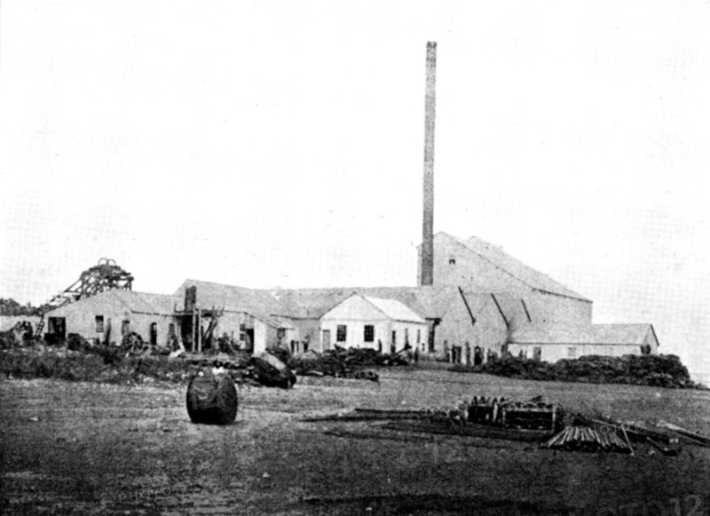 The Buffelsdoorn Mine: Battery-Buildings, 1895. Creator: A. Betton.