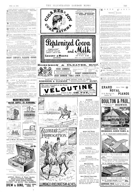 Page of advertisements, 1895. Creator: Unknown.