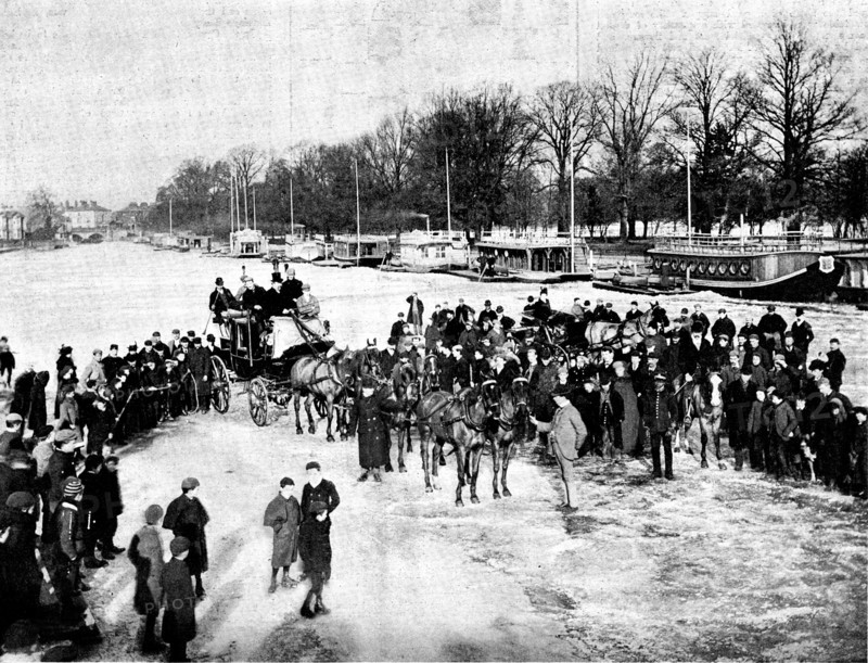 Coaching on the Isis at Oxford, 1895. Creator: Hills and Saunders.