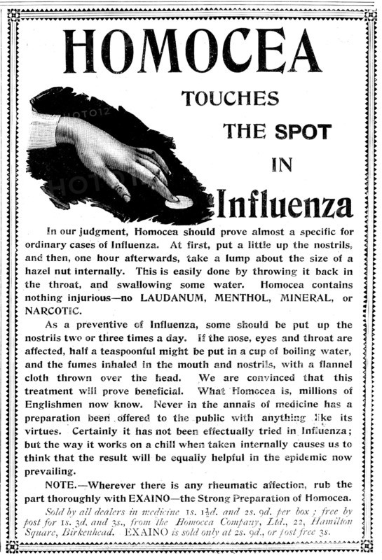 Advertisement for Homocea, 1895. Creator: Unknown.