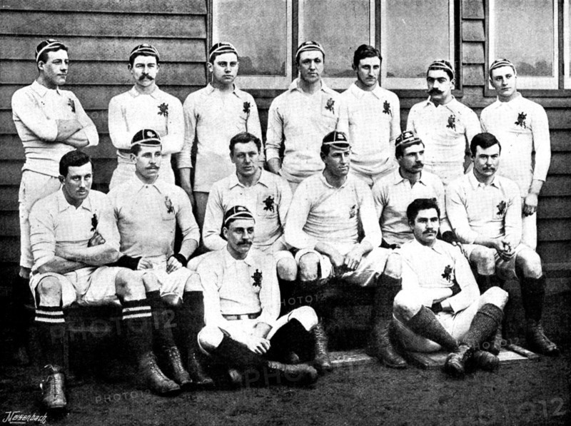 The International Rugby Football-Match at Richmond on March 9: the English team, 1895. Creator: Russell & Sons.