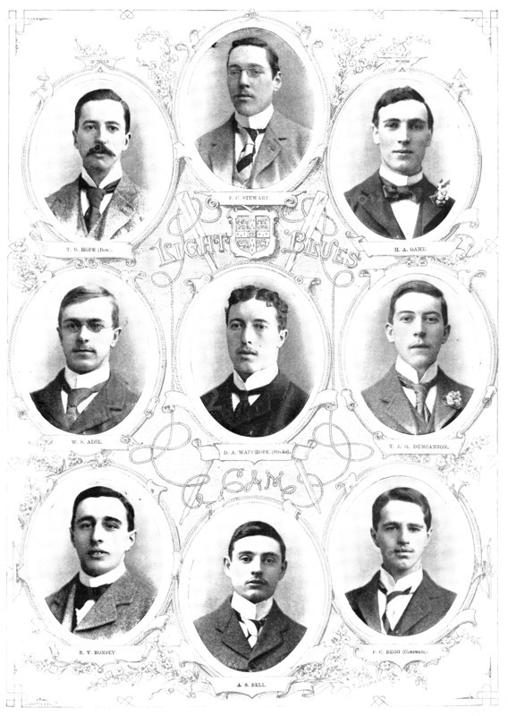The Universities' Boat-Race: the Cambridge Team, 1895. Creator: Stearn.