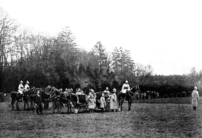 Prince Bismarck's Eightieth Birthday: visit of the German Emperor to the Prince, Friedrichsruh, 1895 Creator: Strumper & Co.