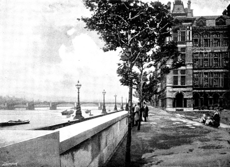 Views of St. Thomas's Hospital: the terrace of the hospital, 1895. Creator: George Meisenbach.