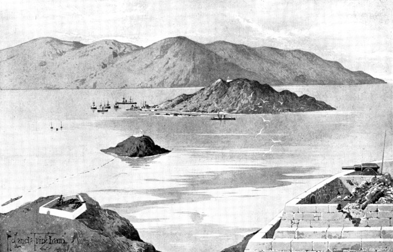 The War in Eastern Asia: the Harbour of Wei-Hai-Wei - coast line...about five miles in length, 1895. Creator: George Meisenbach.