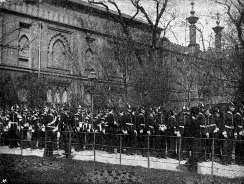 The Volunteer Manoeuvres at Brighton: Church Parade at the Dome, 1895. Creator: Symmons & Thiele.