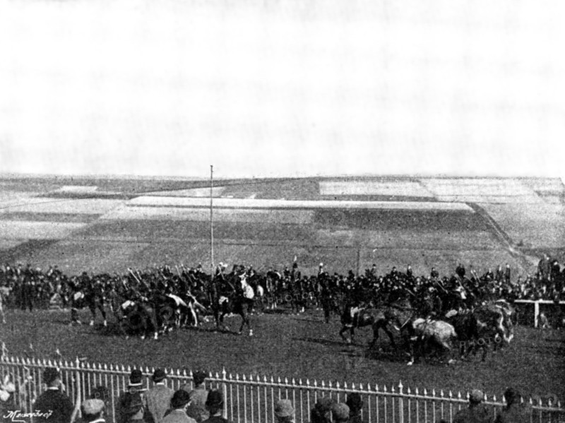 The Volunteer Manoeuvres at Brighton: March Past - Mounted Rifles, 1895. Creator: Symmons & Thiele.