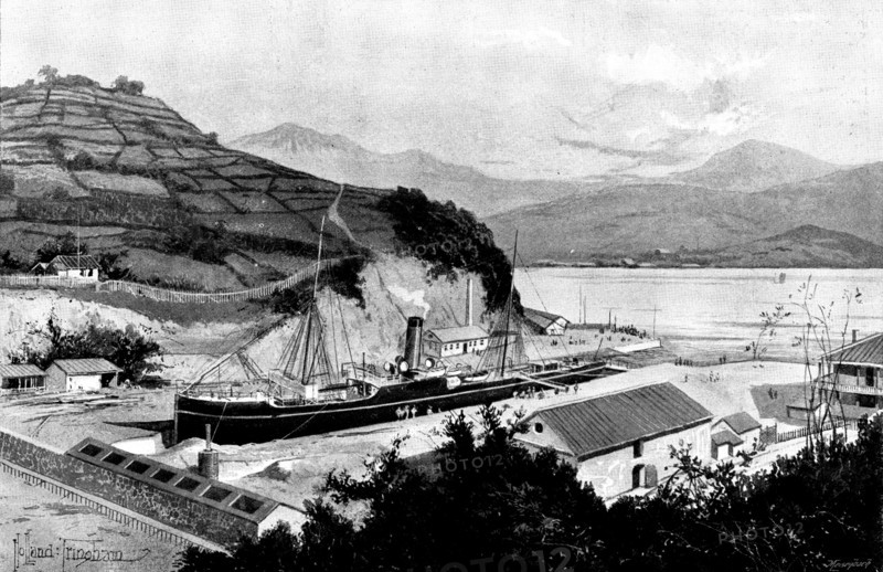 The War in Eastern Asia: the Mitsubishi Dock at Nagasaki..., 1895. Creator: George Meisenbach.