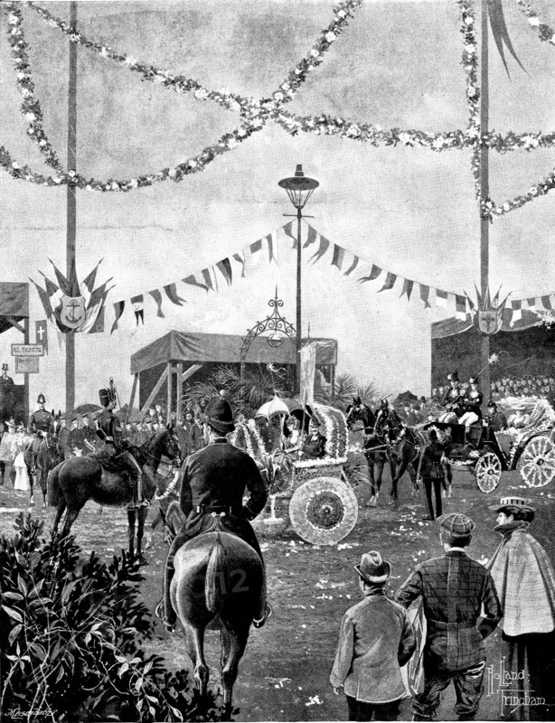 The Battle of Flowers at Eastbourne, 1895. Creator: George Meisenbach.