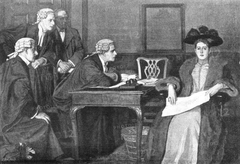 Pictures from the Royal Academy: Defendant and Counsel - W. F. Yeames, R.A., 1895. Creator: George Meisenbach.