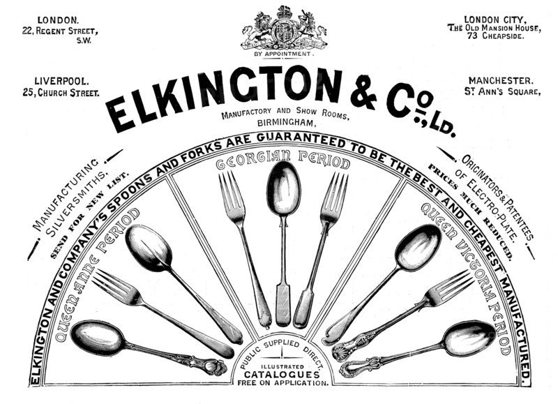Advertisement for Elkington & Co. Ltd., 1895. Creator: Unknown.
