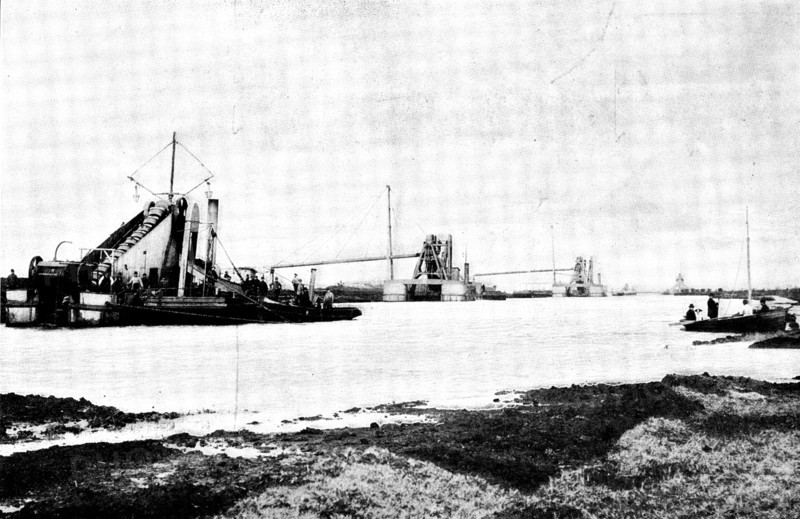 The Opening of the Baltic Canal: works of deepening and widening the old canal, 1891, (1895). Creator: Unknown.