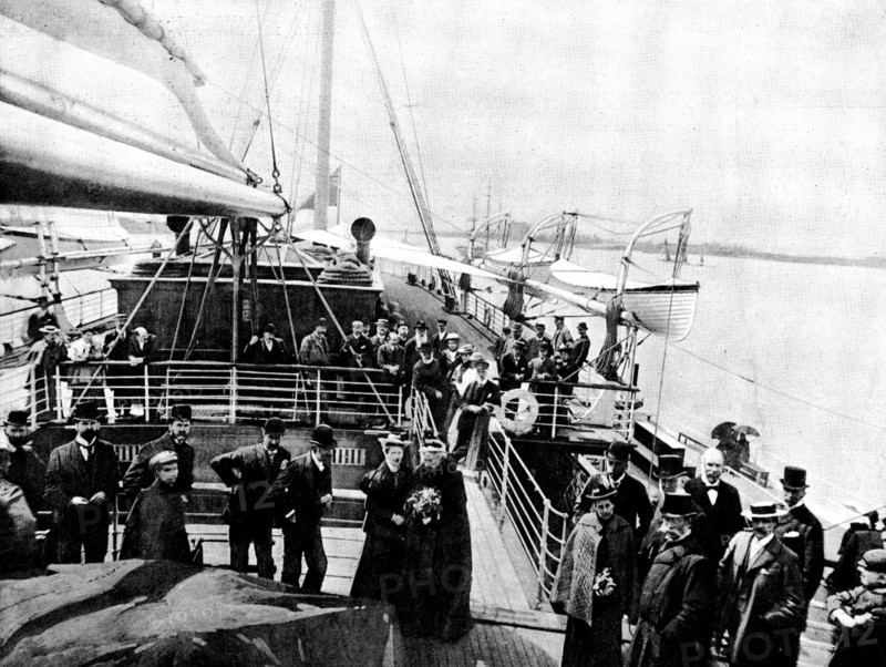 The Opening of the Baltic Canal: departure of Mr. Gladstone...on board the "Tantallon Castle", 1895. Creator: London Stereoscopic & Photographic Co.