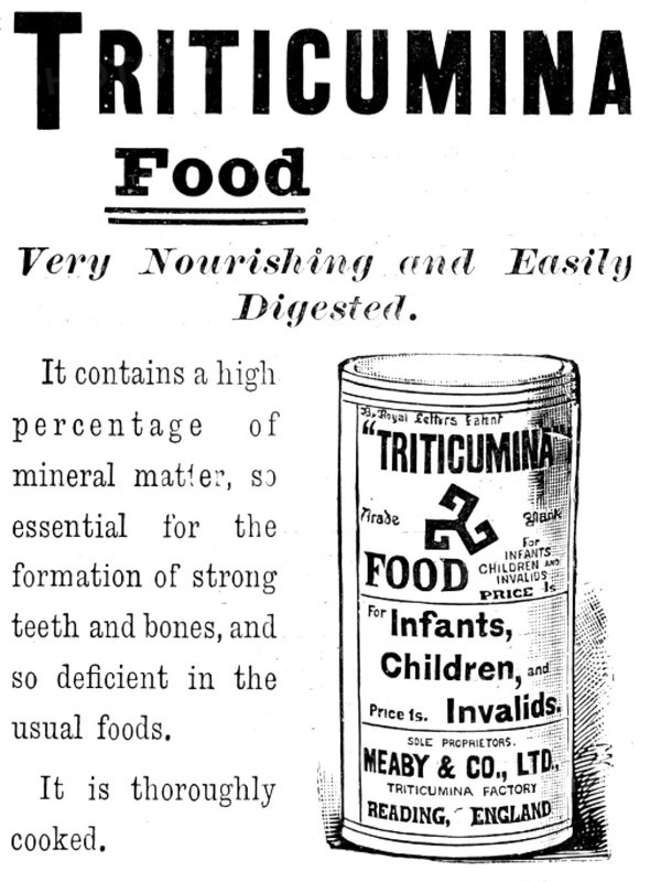 Advertisement for Triticumina Food, 1895. Creator: Unknown.
