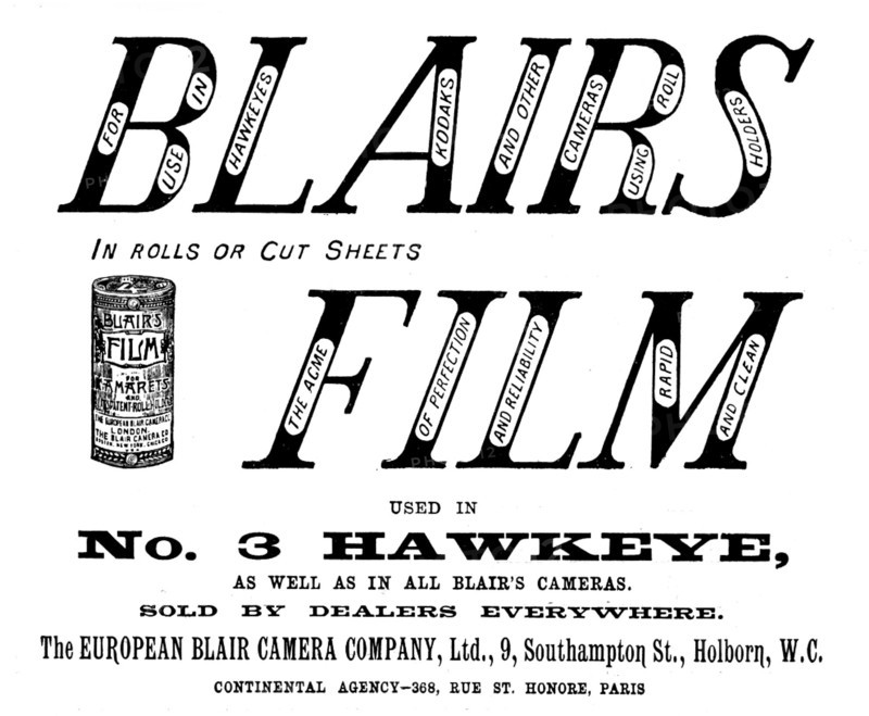 Advertisement for the European Blair Camera Company, Ltd., 1895. Creator: Unknown.