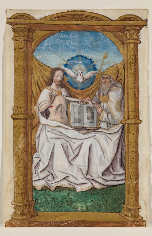 Leaf from Book of Hours: The Trinity, c1515. Creator: Master of Morgan 85.