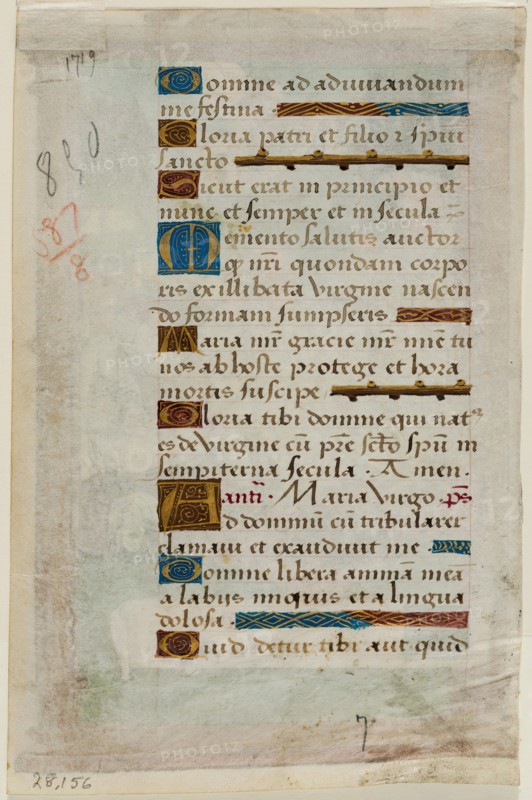 Leaf from Book of Hours: Text with Nine Ornamental Initials, c1515. Creator: Master of Morgan 85.