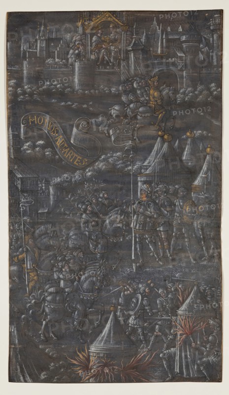 Leaf from Thenaud's TRIUMPHES: The Triumph of Force, 1517. Creator: Master of Thenaud's Triomphes.