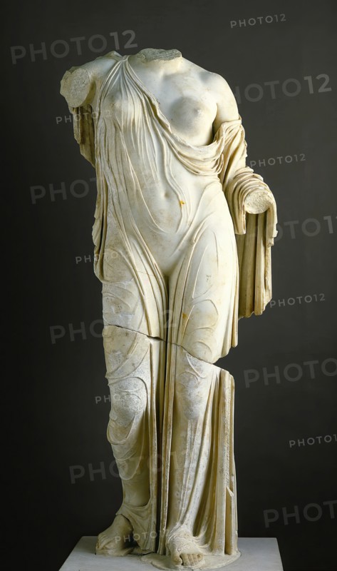 Torso of Aphrodite, Roman copy of the Venus Genetrix type, 1st century. Creator: Unknown.