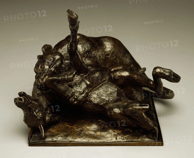 Tiger Devouring an Antelope, c1834. Creator: Antoine-Louis Barye.