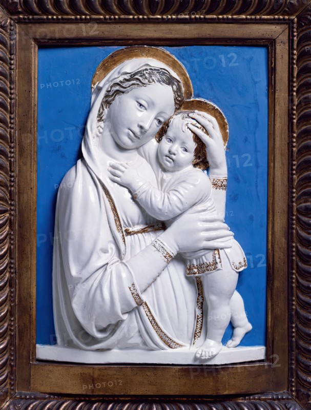 Madonna and Child, between 1445 and 1450. Creators: Virgin Mary, Jesus Christ, Luca della Robbia.