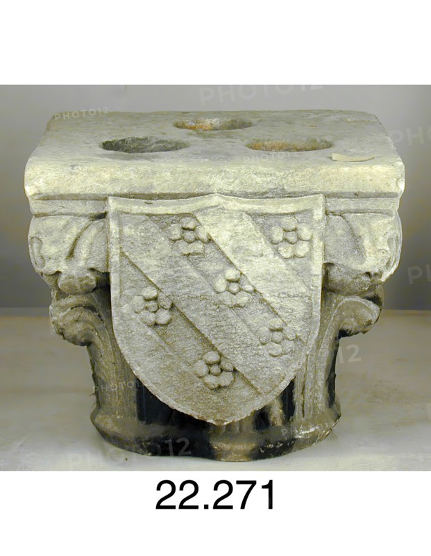 Capital with the Coat of Arms of Giangaleazzo Visconti and the Del Maino Family, late 14th or... Creator: Unknown.