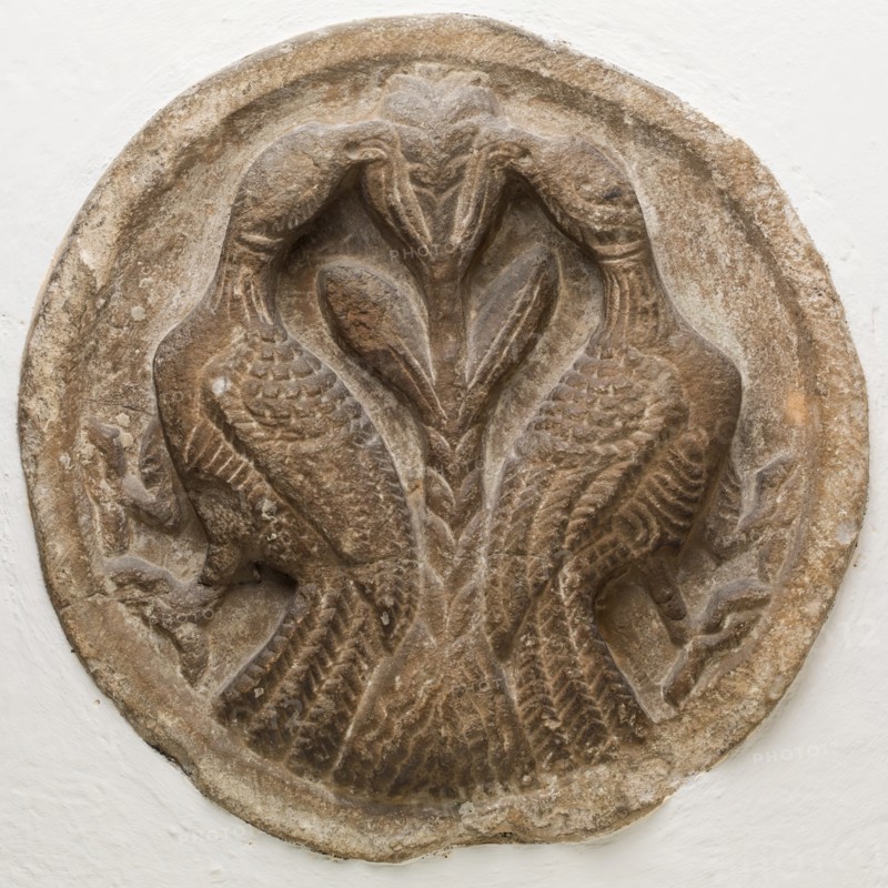 Roundel: Two Birds Flanking a Tree, 12th century. Creator: Unknown.