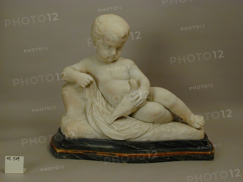 Reclining Child with Bird, late 18th century. Creator: Unknown.