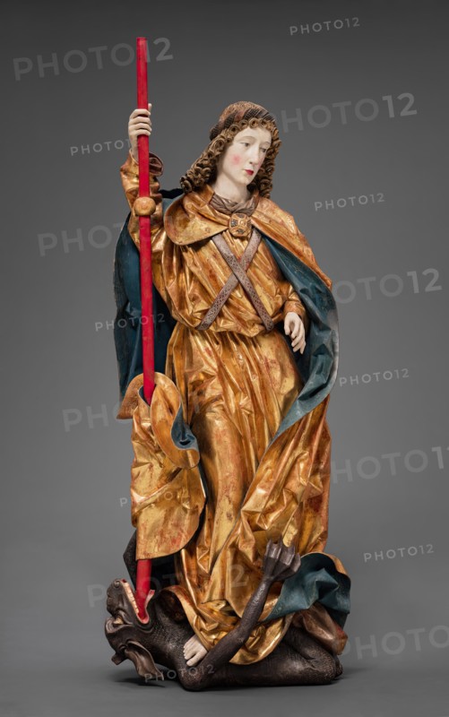 Saint Michael Vanquishing the Devil, c1480. Creator: Workshop of the Harburg Master.