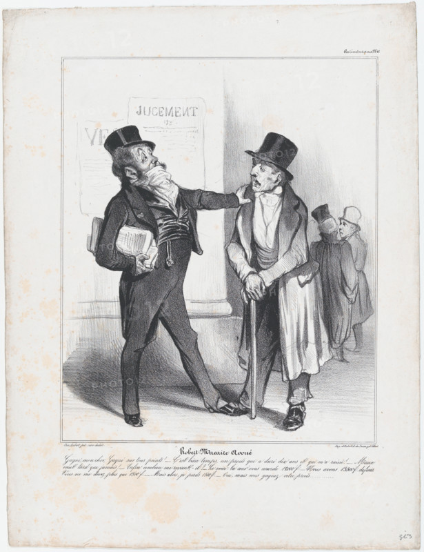 Plate 10: Robert Macaire, solicitor, from 'Caricaturana,' published in Les Robert Macaires..., 1838. Creator: Honore Daumier.
