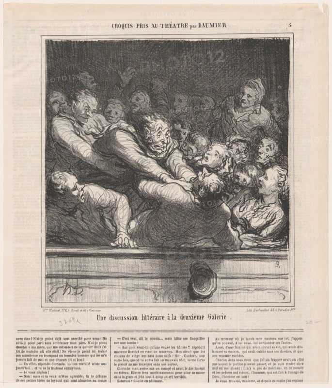 Une discussion littéraire à la deuxième Galerie, 1864. Creator: Honore Daumier.