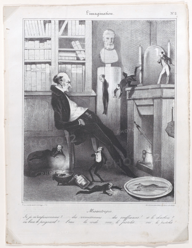Misantropie, 1833.  Creator: Honore Daumier.