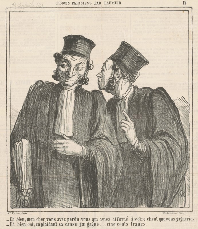 Eh bien, mon cher, vous avez perdu..., 1864. Creator: Honore Daumier.