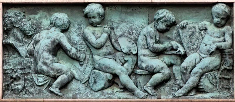 Panel representing Painting Sculpture & Architecture, c1905. Creator: George Anderson Lawson.