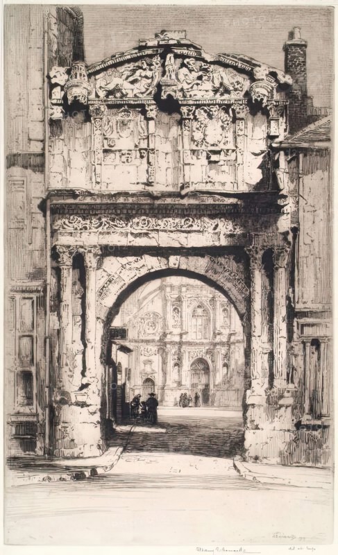 Porte St Pierre, Auxerre, 1912. Creator: Albany E Howarth.